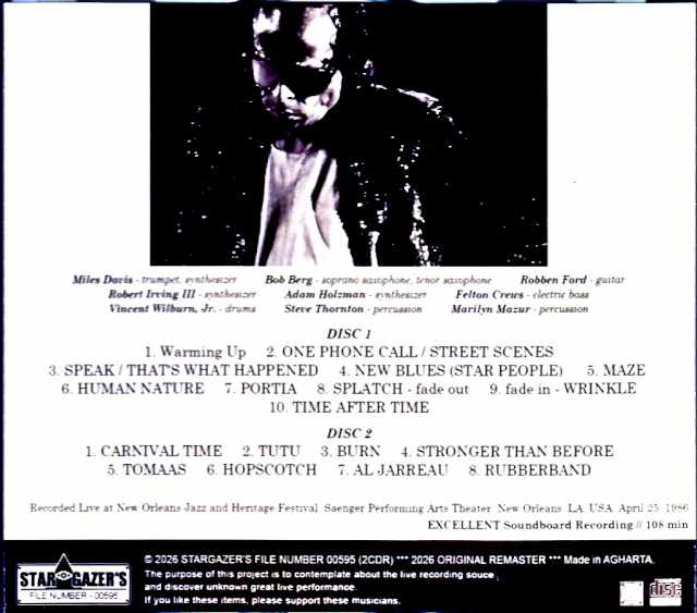 Miles Davis Robben Ford / LA, USA 04.25.1986 Complete FM Broadcast Edition Remastered - Image 2