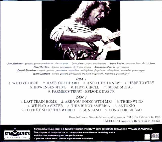 Pat Metheny Group Lyle Mays / NM, USA 02.14.1995 Remastered - Image 2