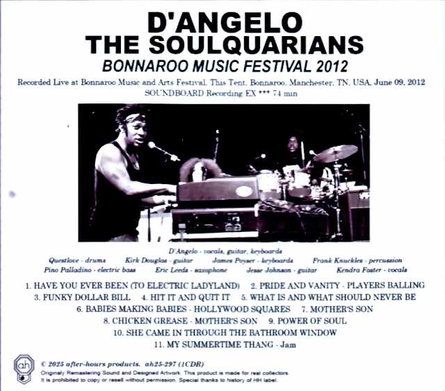 D'Angelo / TN, USA 06.09.2012 Complete Soundboard Edition - Image 2