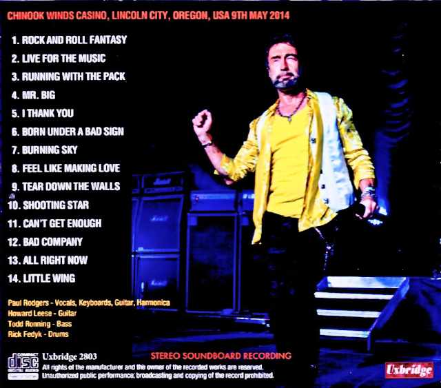 Paul Rodgers / OR, USA 05.09.2014 Complete Soundboard Edition - Image 2