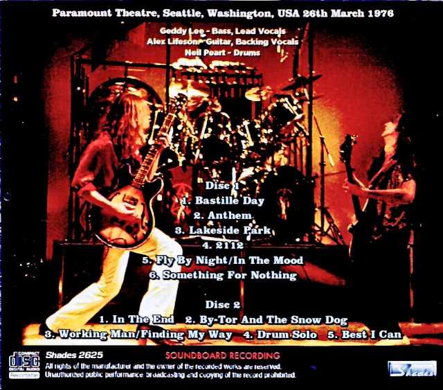 Rush / WA, USA 03.26.1976 Complete FM Broadcast Edition - Image 2