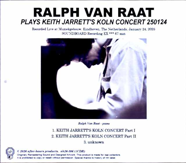 Ralph Van Raat / Netherlands 01.24.2025 Complete Plays Keith Jarrett - Image 2