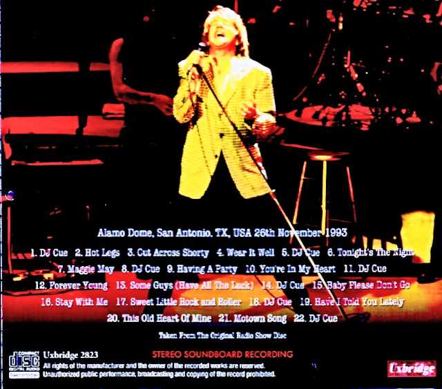 Rod Stewart / TX, USA 11.26.1993 FM Broadcast Edition - Image 2