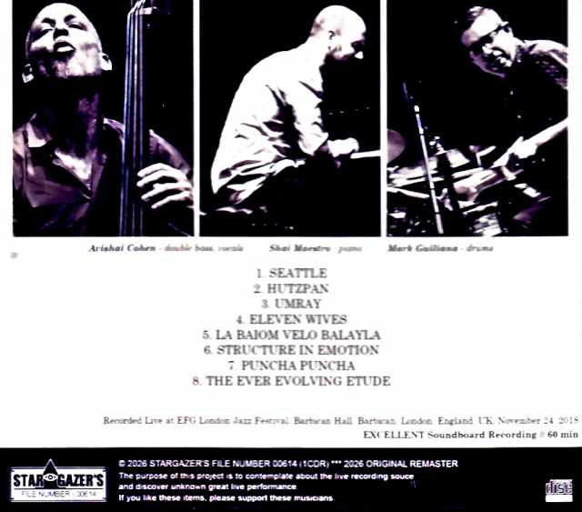 Avishai Cohen Trio Avishai Cohen/London,UK 11.24.2018 FM Broadcast Remastered Edition - Image 2