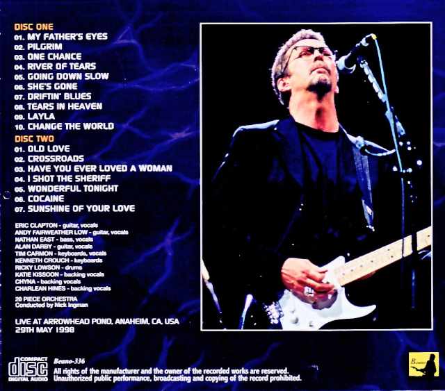 Eric Clapton / CA, USA 05.29.1998 ALD Recording Master Edition - Image 2