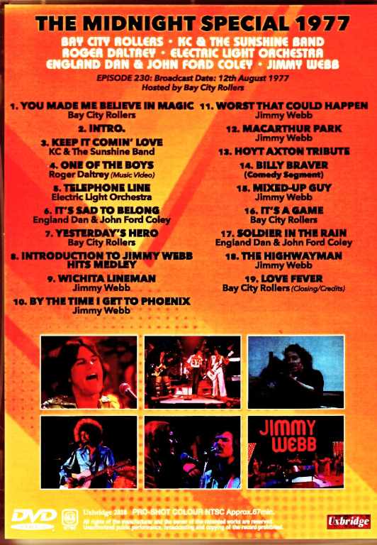 Various Artists: Bay City Rollers, KC and the Sunshine Band, Electric Light Orchestra Bay City Rollers / Midnight Special 1977 - Image 2