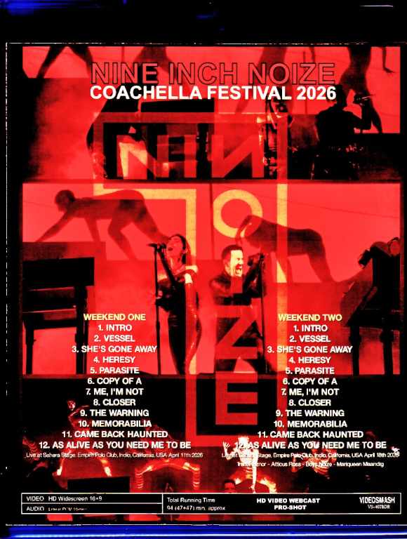 Nine Inch Nails Boys Noize / CA, USA 2026 2 Shows Complete Blu-ray Version - Image 2