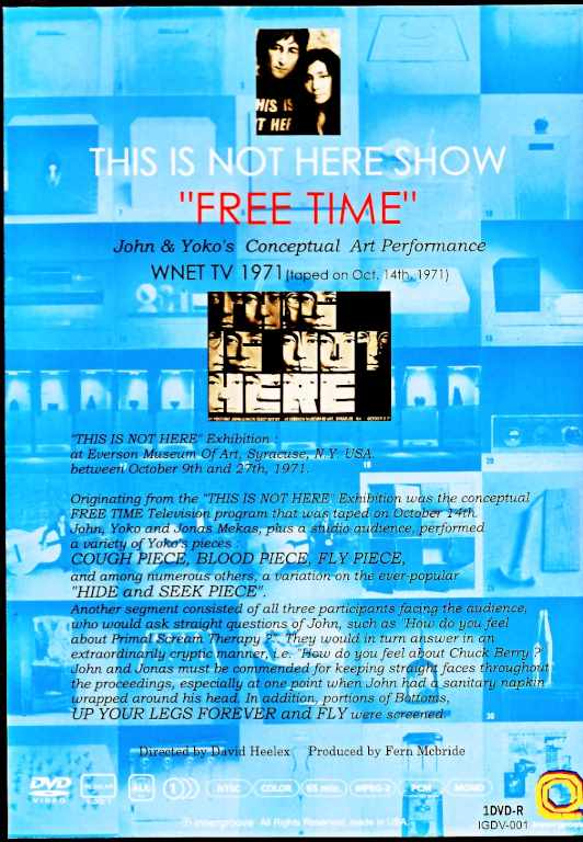 John Lennon Yoko Ono / WNET TV 1971 Conceptual Art Performance - Image 2
