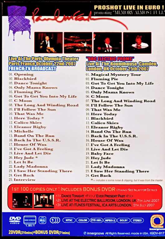 Paul McCartney / Europe Tour Collection 2007 - Image 2