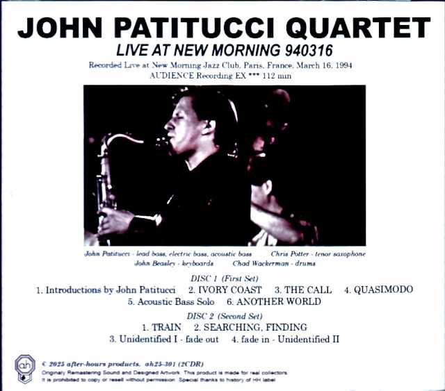 John Patitucci Chris Potter / France 03.16.1994 - Image 2