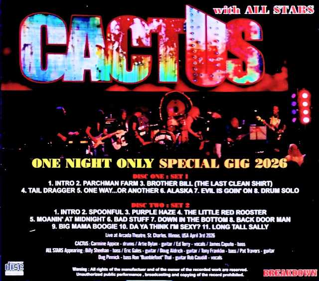 Cactus with All Stars - Carmine Appice, Billy Sheehan, Eric Gales, Pat Travers - IL, USA - Completed 04.03.2026 - Image 2