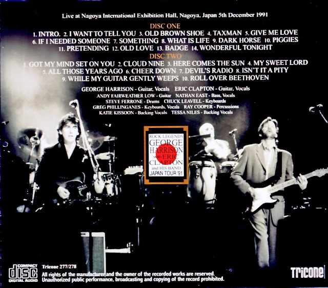 George Harrison & Eric Clapton / Aichi, Japan – December 5, 1991 (Complete Remastered) - Image 2