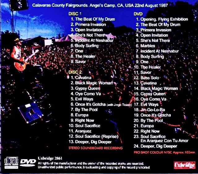 Santana (CA, USA) – August 22, 1987 – Soundboard Matrix Edition & more - Image 2