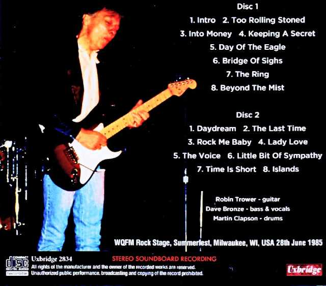 Robin Trower / WI, USA – June 28, 1985 (FM Broadcast Edition) - Image 2