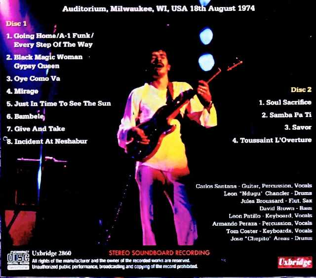 Santana – WI, USA (August 18, 1974) – Soundboard Edition - Image 2