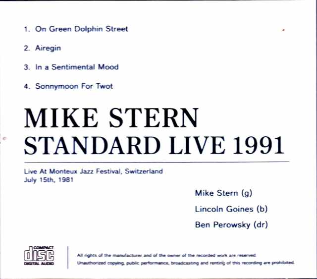 Mike Stern / Italy 07.15.1991 FM Broadcast Edition - Image 2