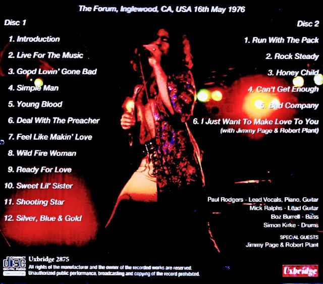 Bad Company / CA, USA – May 16, 1976 – Complete Barry Goldstein Master Edition - Image 2