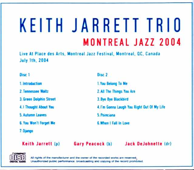 Keith Jarrett Trio – Canada, July 1, 2004 - Image 2