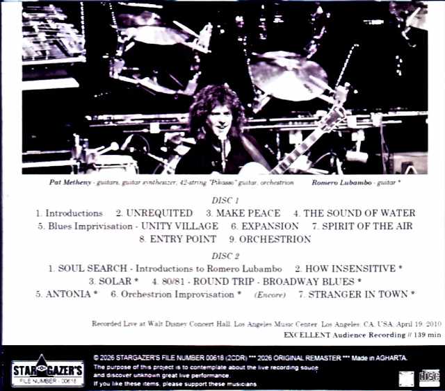 Pat Metheny Orchestrion Project / Romeo Lubambo – CA, USA, April 19, 2010 (Remastered) - Image 2
