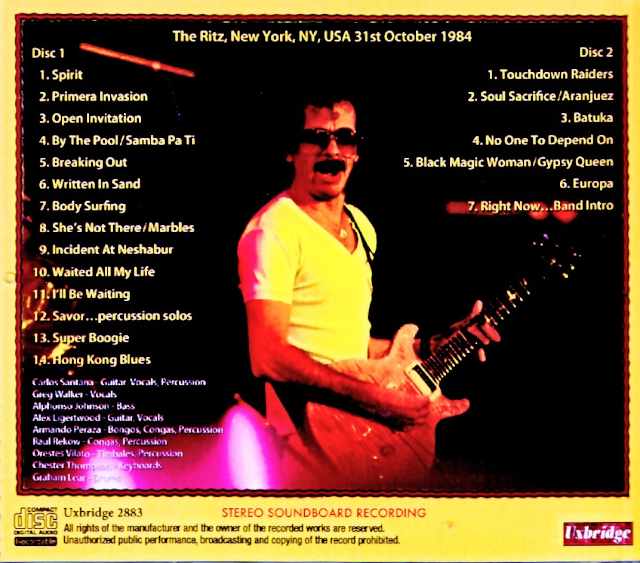 Santana / NY, USA – October 31, 1984 – Complete Soundboard Edition - Image 2