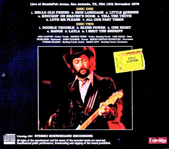 Eric Clapton / TX, USA – November 12, 1976 (Soundboard Edition) - Image 2