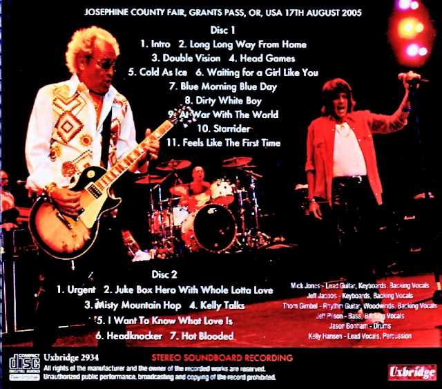 Foreigner / OR, USA – August 17, 2005 – Complete Soundboard Edition - Image 2