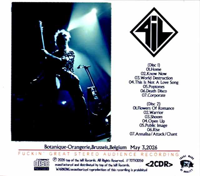 Public Image Limited / Belgium 05.03.2026 Complete - Image 2
