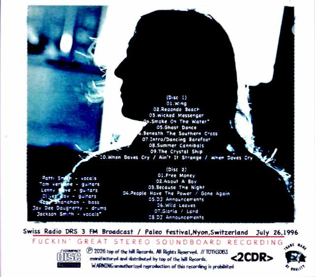 Patti Smith / Switzerland 07.26.1997 FM Broadcast Edition - Image 2