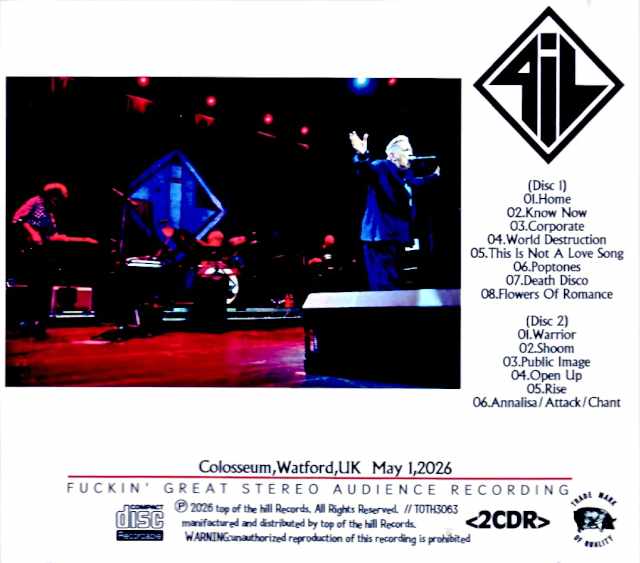 Public Image Limited / England, UK – January 5, 2026 (Complete) - Image 2