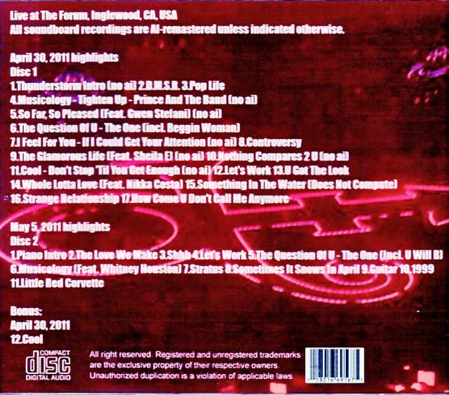 Prince / CA, USA – April 30, 2011 (Soundboard Edition, Remastered & More) - Image 2