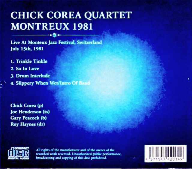 Chick Corea Quartet – Switzerland, July 15, 1981 - Image 2