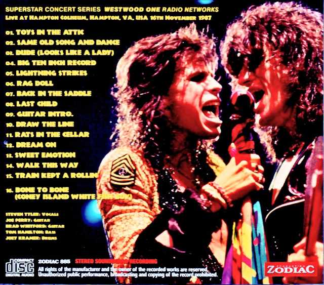 Aerosmith / VA, USA – November 16, 1987 – Soundboard Edition - Image 2