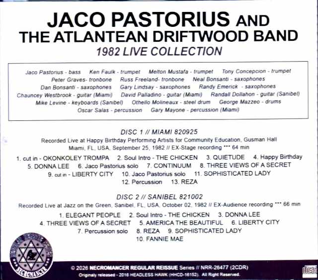 Jaco Pastorius and the Atlantean Driftwood Band - Jaco Pastorius / FL, USA 1982 (2 days) - Image 2