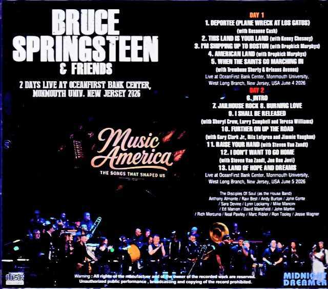 Bruce Springsteen Rosanne Cash,Sheryl Crow,John Bon Jovi/NJ,USA 2026 2Days - Image 2