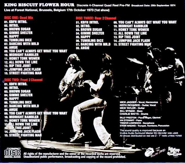 Rolling Stones/Belgium 1973 1st Show 4-Channel Quad Reel Pre-FM Broadcast Edition - Image 2