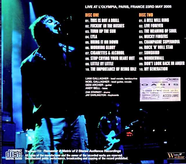 Oasis/France 05.23.2005 Complete Remaster and Matrix of 2Stereo Audience Edition - Image 2