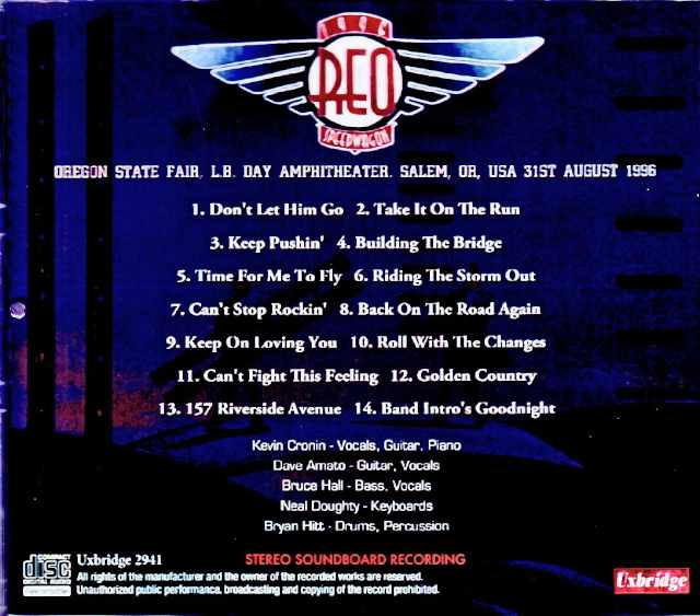 REO Speedwagon/OR,USA 08.31.1996 Complete Soundboard Edition - Image 2