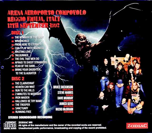 Iron Maiden/Italy 09.12.1992 FM Broadcast Edition - Image 2