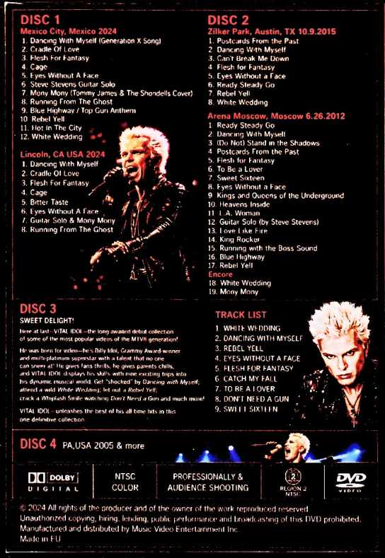 Billy Idol/Historical Activities Live and Video Collection - Image 2